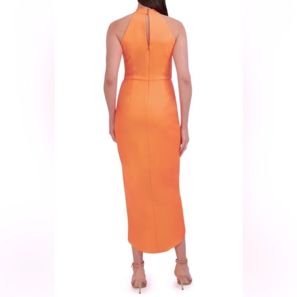 NWT Julia Jordan Knot Neck Halter Dress Size 12 -Neon Orange - Picture 2 of 10